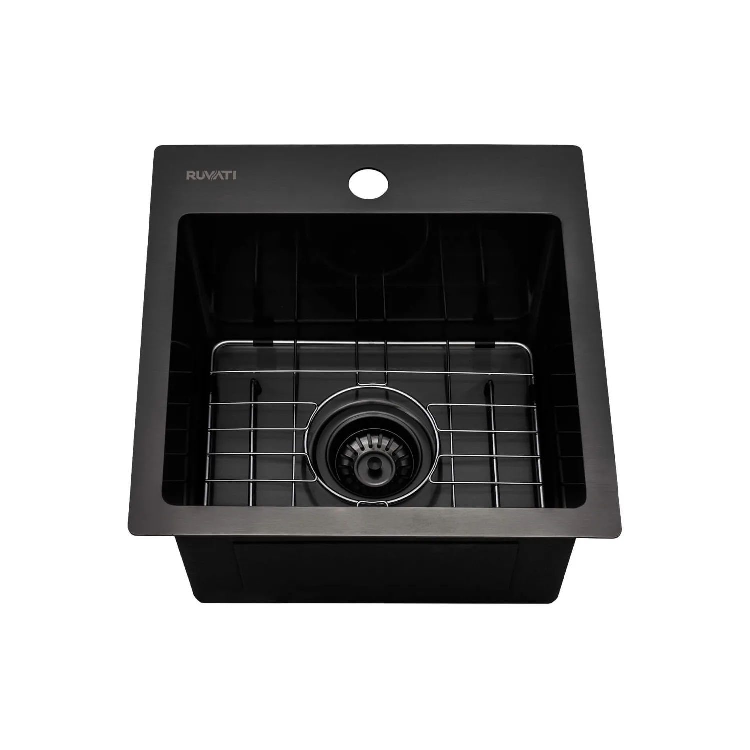 Discount 15" Gunmetal Stainless Topmount Bar Prep Sink Gunmetal, Brass, & Gold|Bar / Prep Sinks