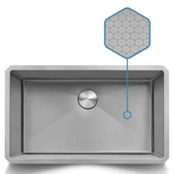 Online Hex Bottom 30" Single Bowl Scratch Resistant Texture Kitchen Sink Single Bowl Sinks|Undermount Sinks