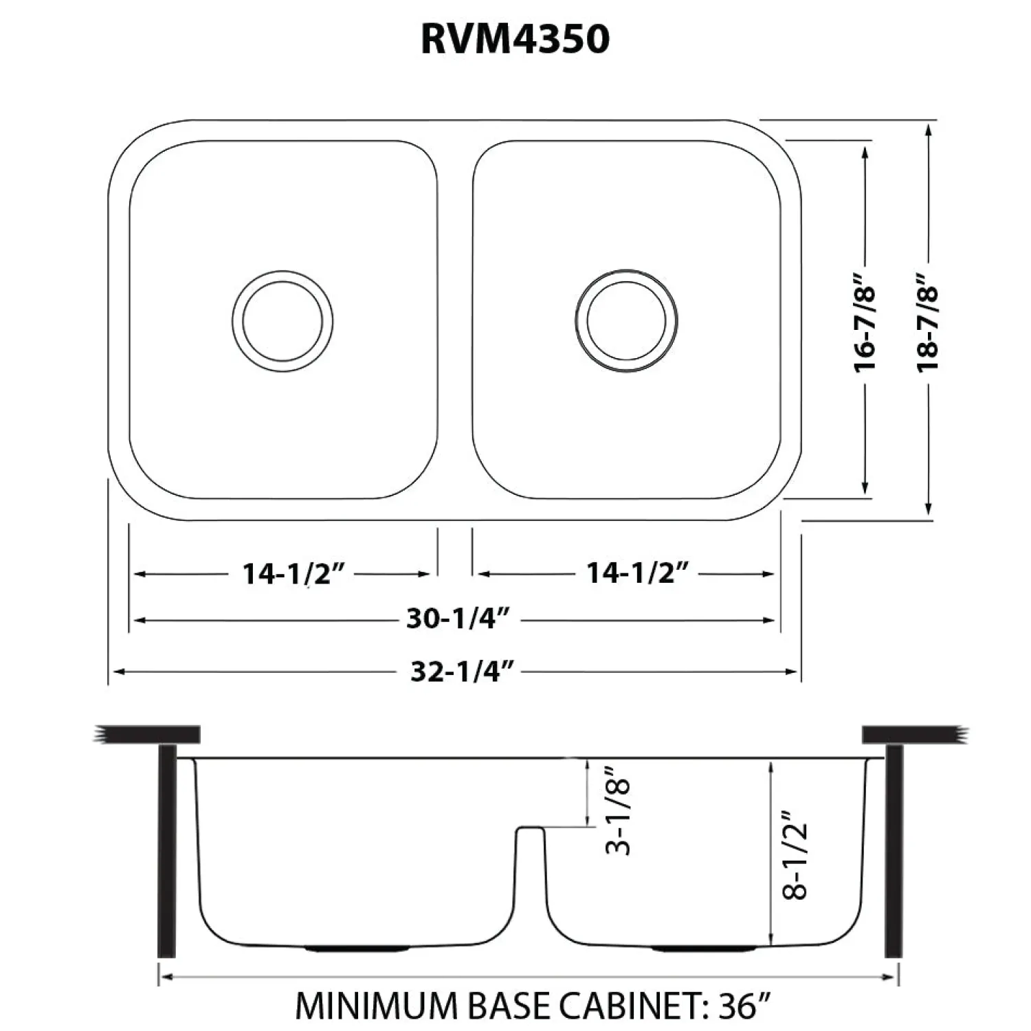 Hot 32" Low-Divide 50/50 Double Bowl Undermount 16 Gauge Stainless Steel Kitchen Sink Stainless Steel Sinks|Double Bowl Sinks