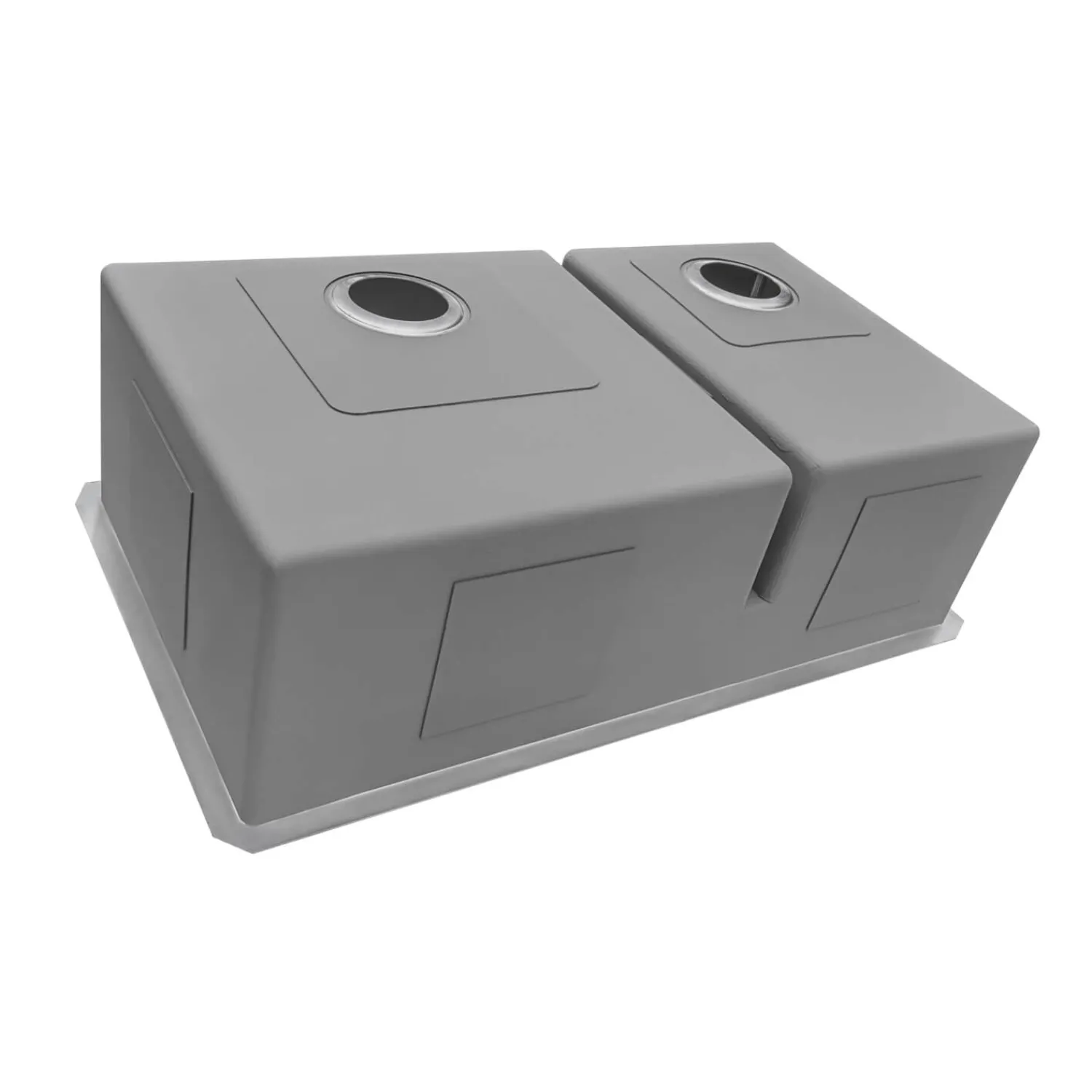 Outlet 30" Low-Divider 60/40 Double Bowl Kitchen Sink Stainless Steel Sinks|Double Bowl Sinks