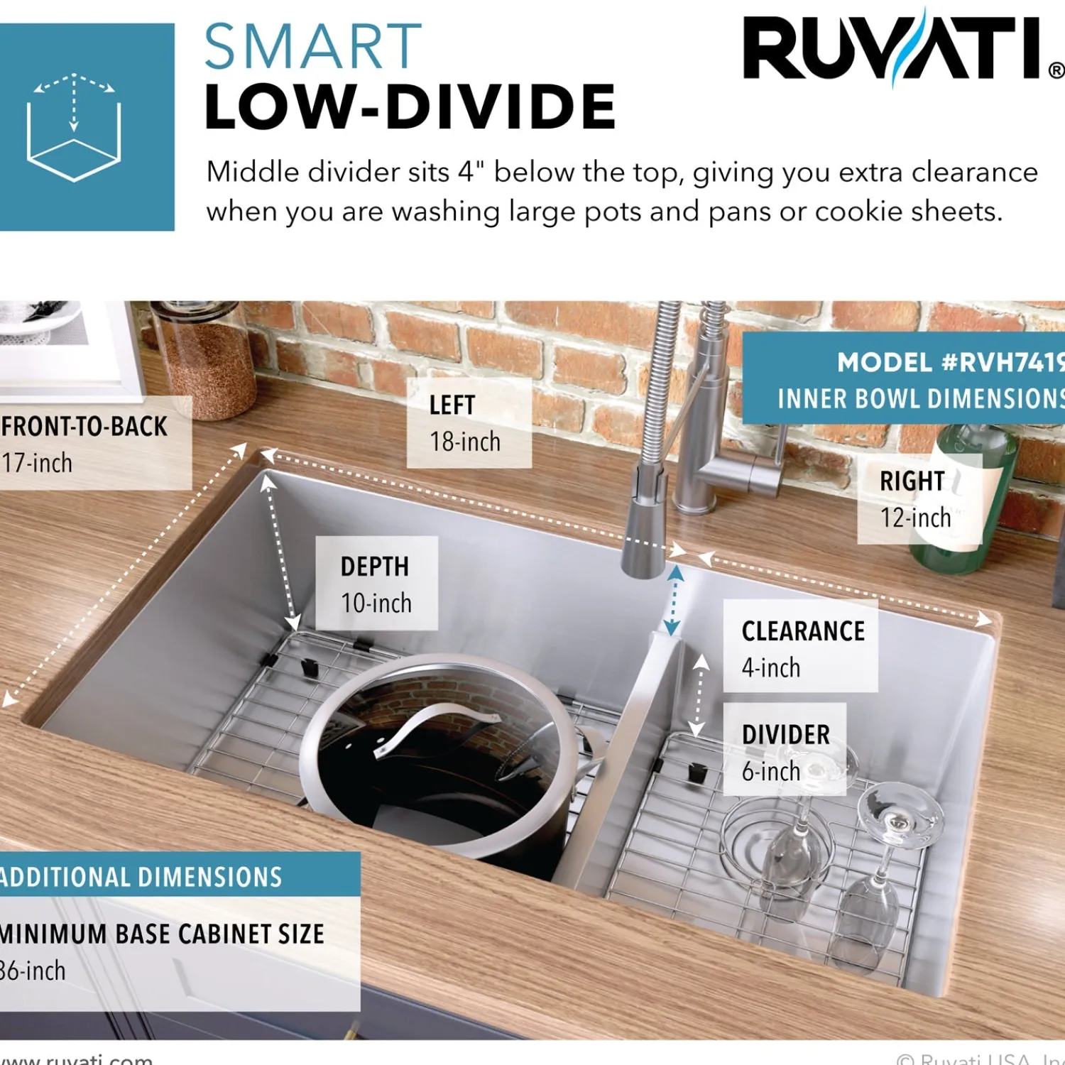 Outlet Low-Divide Undermount Tight Radius 60/40 Double Bowl 16 Gauge Stainless Steel Kitchen Sink Stainless Steel Sinks|Double Bowl Sinks