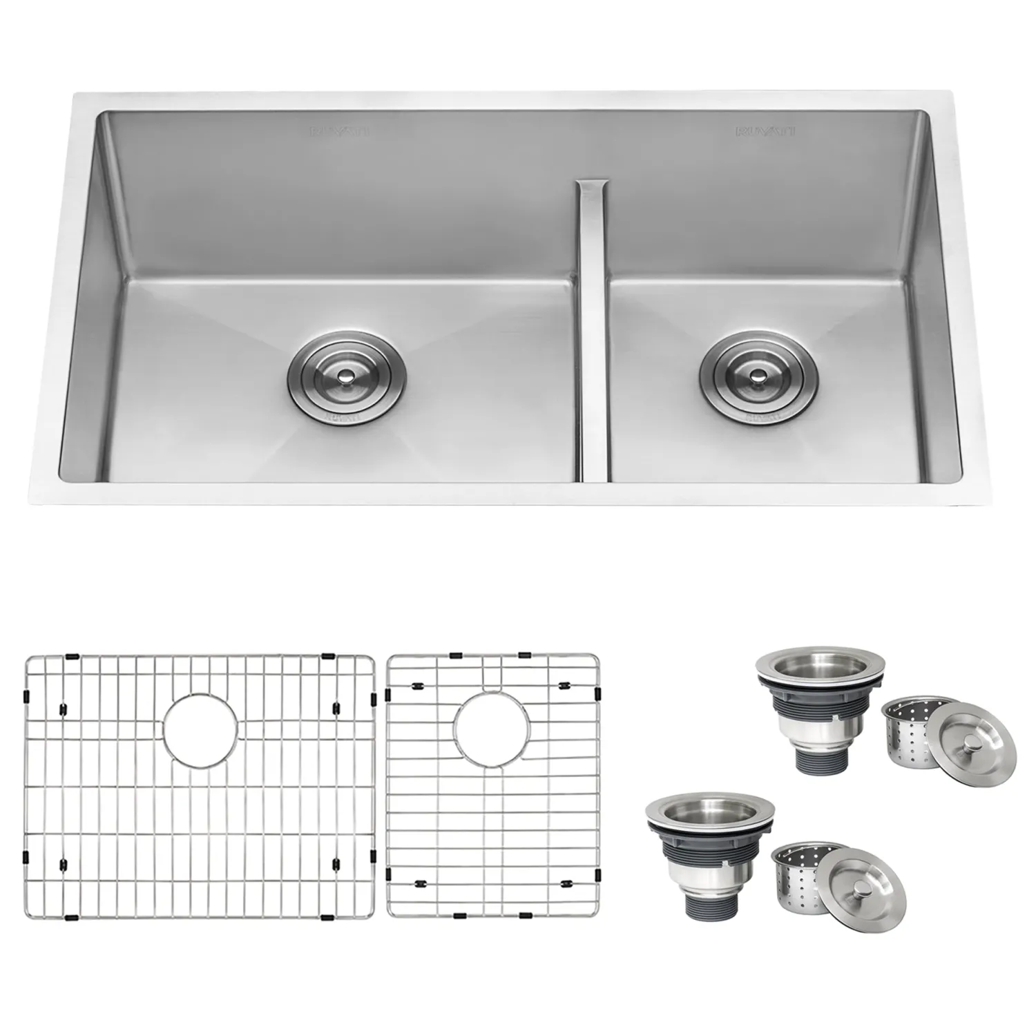 Outlet Low-Divide Undermount Tight Radius 60/40 Double Bowl 16 Gauge Stainless Steel Kitchen Sink Stainless Steel Sinks|Double Bowl Sinks