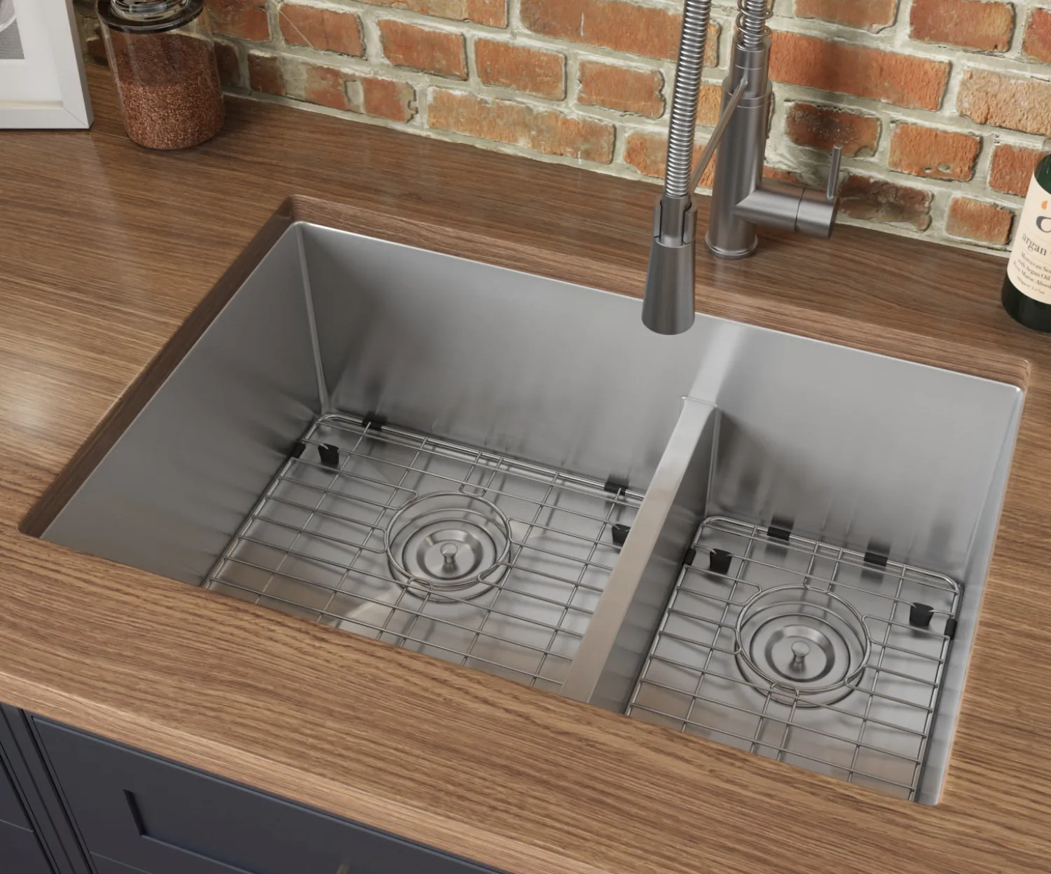 Outlet Low-Divide Undermount Tight Radius 60/40 Double Bowl 16 Gauge Stainless Steel Kitchen Sink Stainless Steel Sinks|Double Bowl Sinks