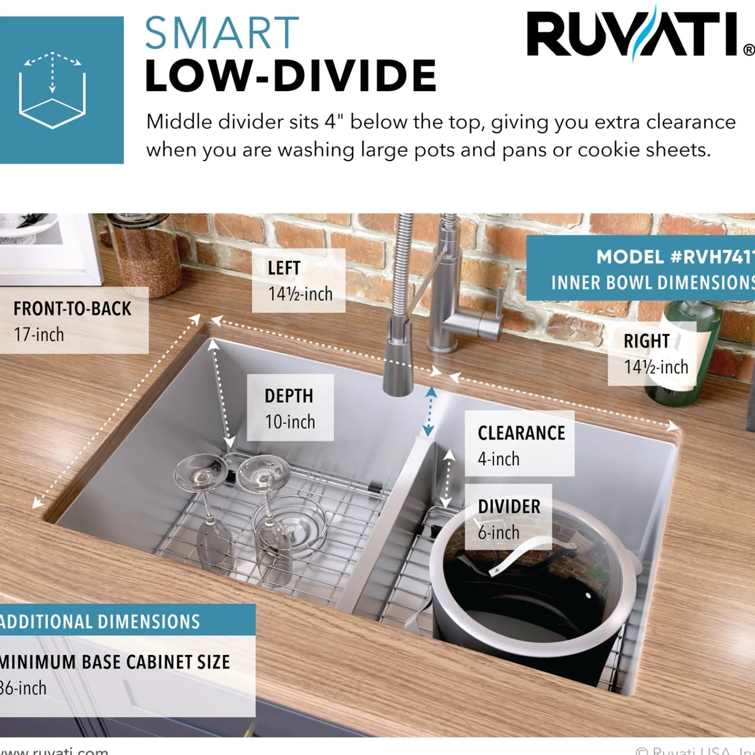 Outlet Low-Divide Undermount Tight Radius 50/50 Double Bowl 16 Gauge Stainless Steel Kitchen Sink Stainless Steel Sinks|Double Bowl Sinks