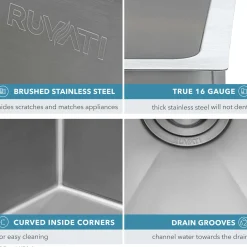 Discount 33" Low-Divide Undermount 40/60 Double Bowl Sink Stainless Steel Sinks|Double Bowl Sinks