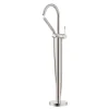 Clearance Lucia Single Handle Tall Floor Mounted Freestanding Tub Filler Faucet in Brushed Nickel Stainless - RVF5338BN Free Standing Tub Fillers