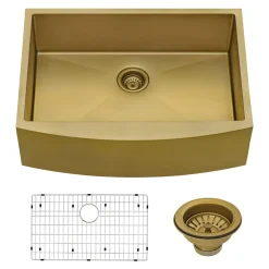 Clearance 30" Matte Gold Apron Front Stainless Steel Kitchen Sink Stainless Steel Sinks|Gunmetal, Brass, & Gold