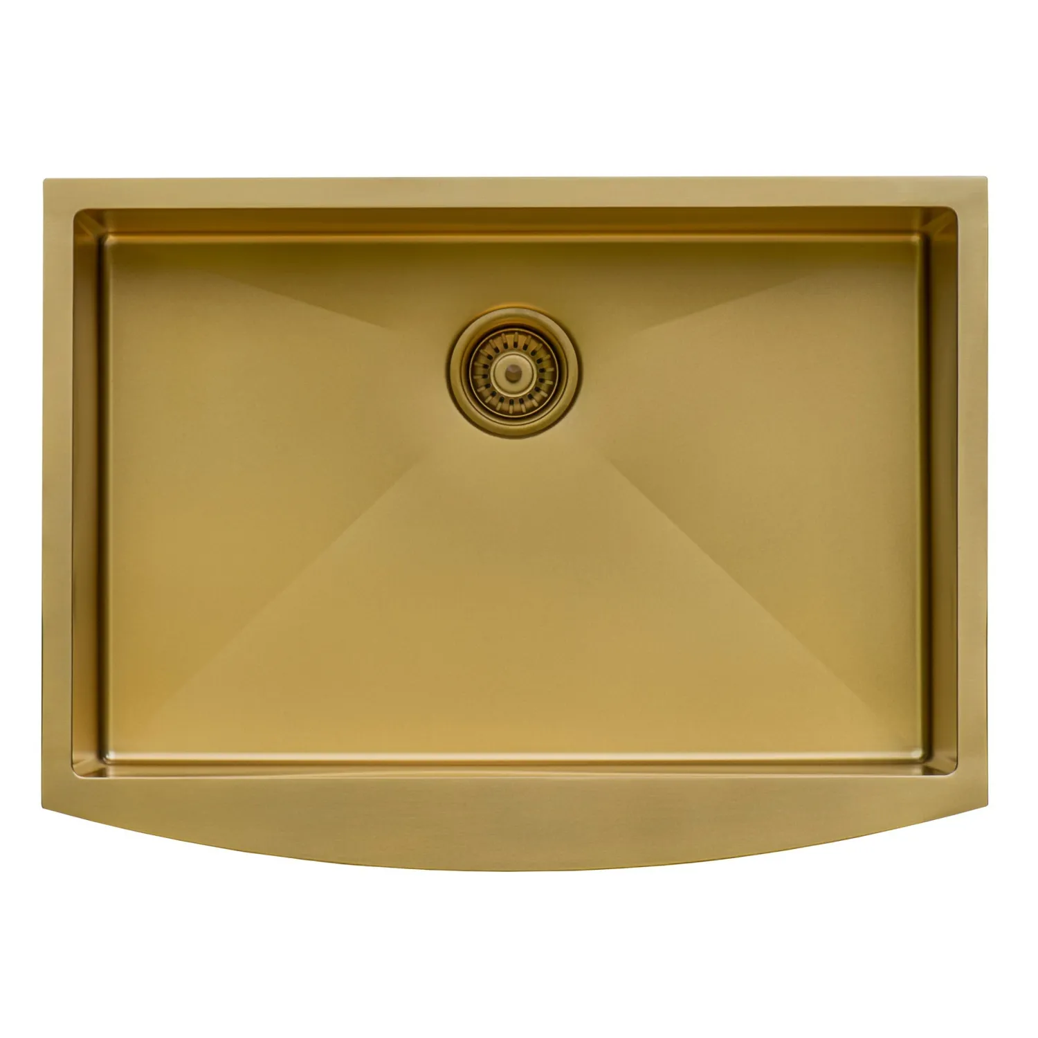 Hot 33" Matte Gold Apron Front Stainless Steel Kitchen Sink Stainless Steel Sinks|Gunmetal, Brass, & Gold
