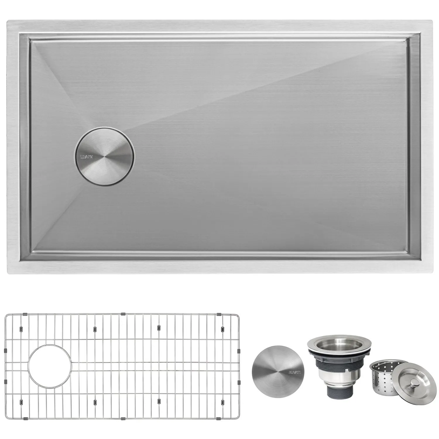 Outlet 30" Offset Drain Undermount Single Bowl 16 Gauge Kitchen Sink Stainless Steel Sinks|Single Bowl Sinks