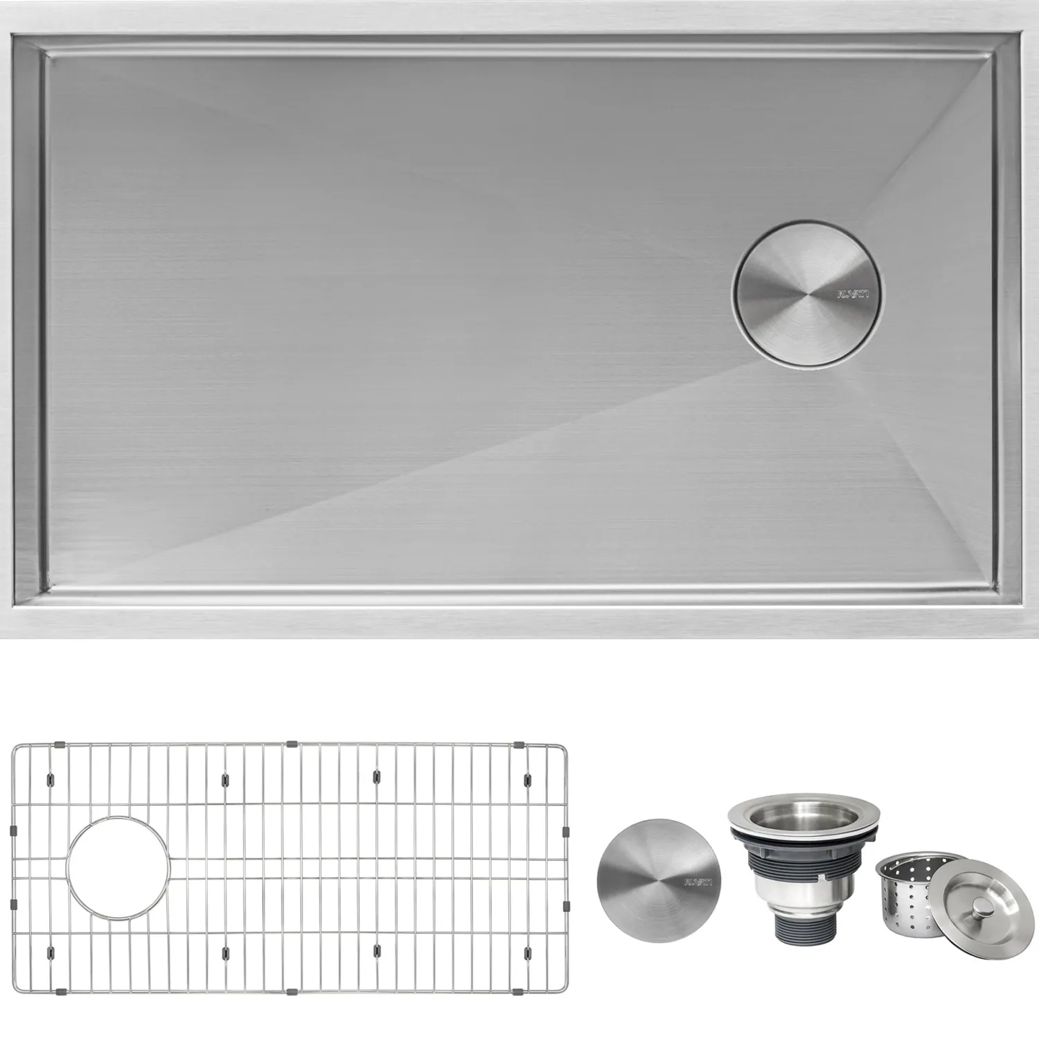 Outlet 30" Offset Drain Undermount Single Bowl 16 Gauge Kitchen Sink Stainless Steel Sinks|Single Bowl Sinks