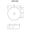 Outlet 14" Round Bathroom Vessel Sink | White with Gold Exterior Above Counter / Vessel Sinks