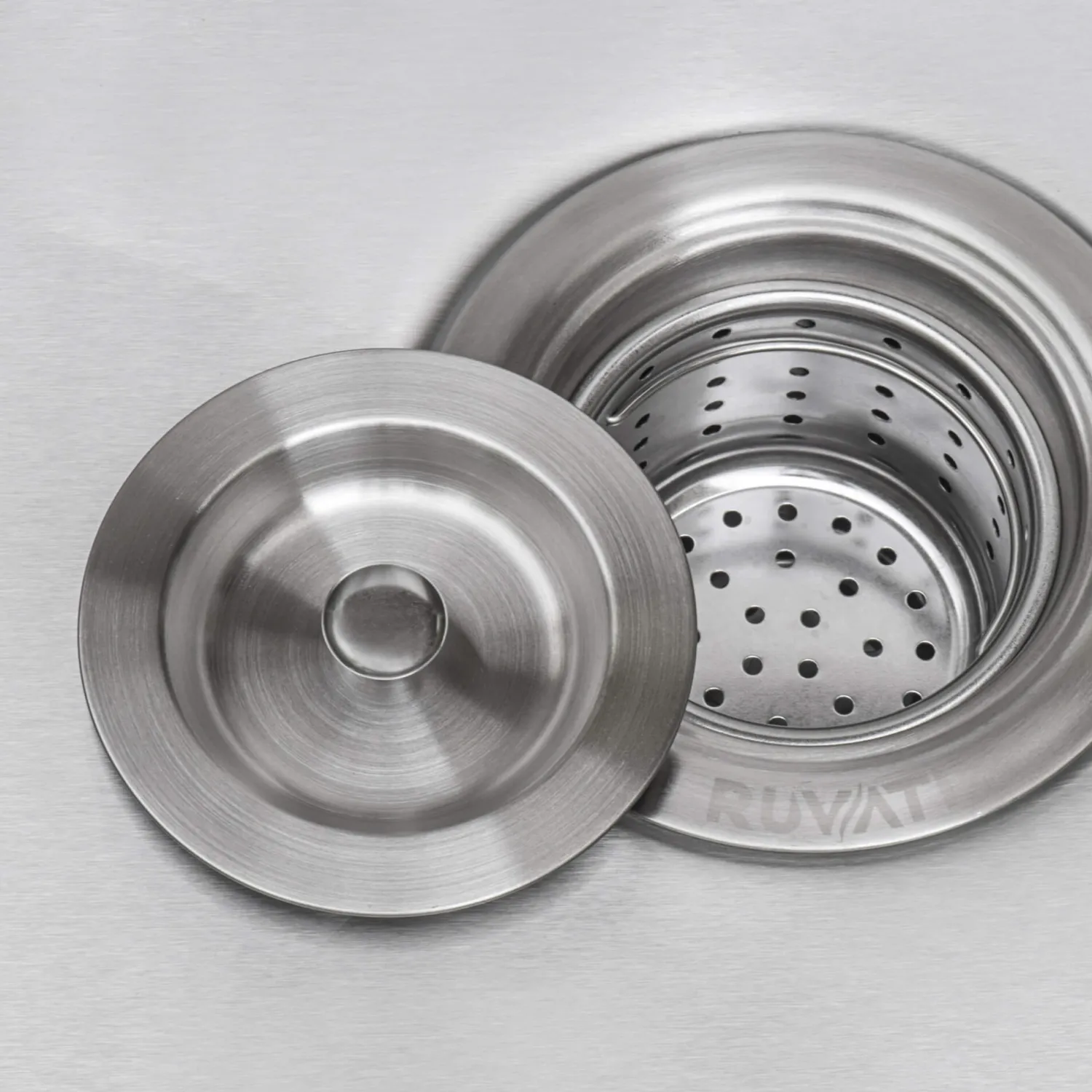 Clearance RVA1025 Kitchen Sink Basket Strainer in Stainless Steel Sink Drains, Disposer Flanges & Air Gaps