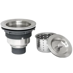 Clearance RVA1025 Kitchen Sink Basket Strainer in Stainless Steel Sink Drains, Disposer Flanges & Air Gaps