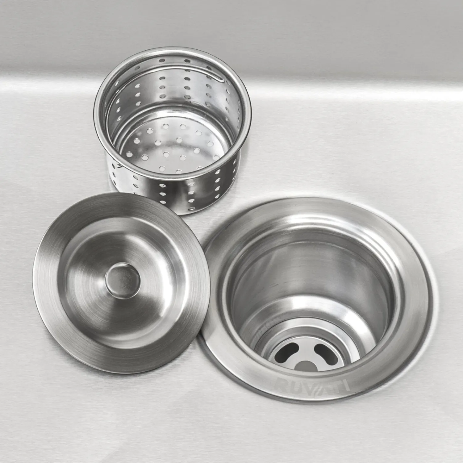 Clearance RVA1025 Kitchen Sink Basket Strainer in Stainless Steel Sink Drains, Disposer Flanges & Air Gaps
