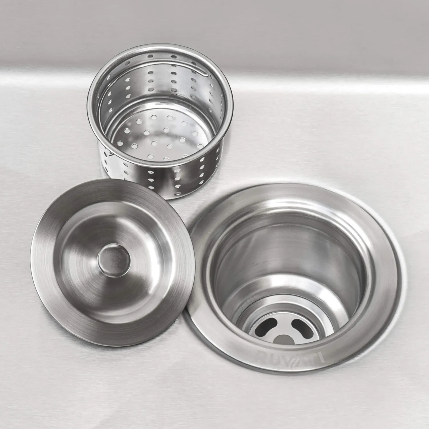 Clearance RVA1025 Kitchen Sink Basket Strainer in Stainless Steel Sink Drains, Disposer Flanges & Air Gaps