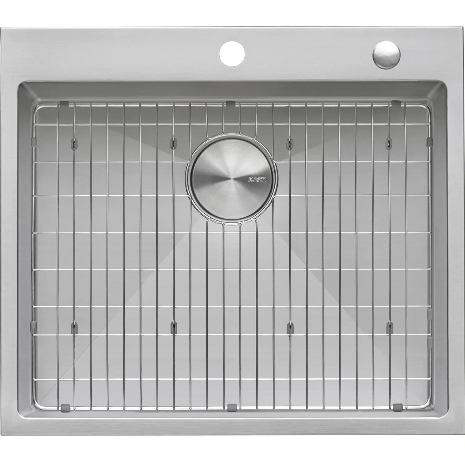 Discount RVH8007 25" Drop-in Tight Radius Topmount 16 Gauge Stainless Steel Single Bowl Kitchen Sink Drop-In / Top Mount Sinks|Stainless Steel Sinks