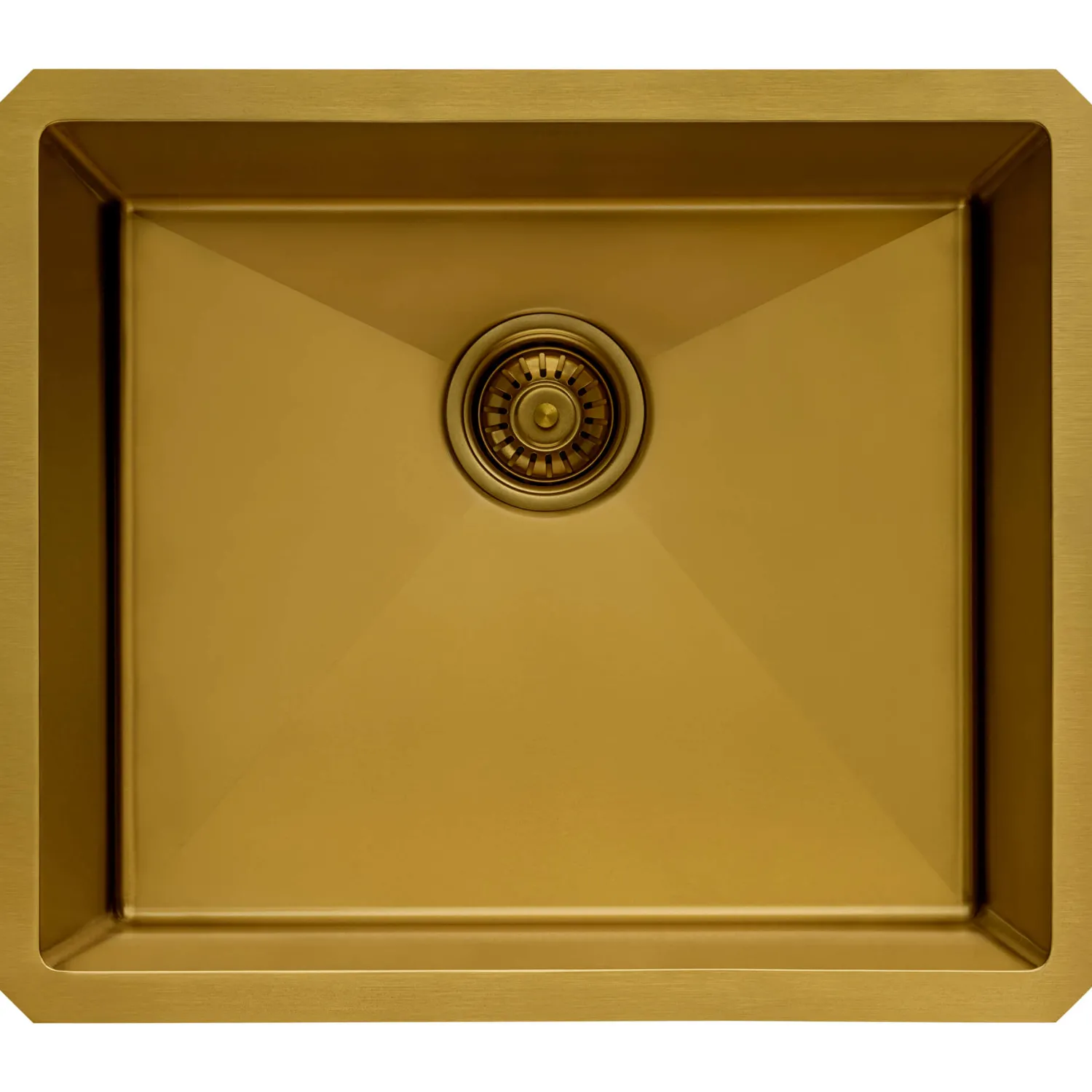 Online RVH7121GG 21" Undermount Tight Radius Matte Gold Stainless Steel Single Bowl Kitchen Sink Gunmetal, Brass, & Gold|Bar / Prep Sinks