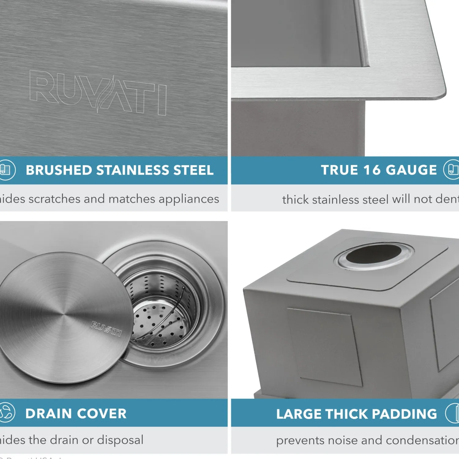 Sale RVH8307 21" Workstation Undermount 16 Gauge Ledge Stainless Steel Single Bowl Bar Prep Sink Bar / Prep Sinks|Workstation Sinks
