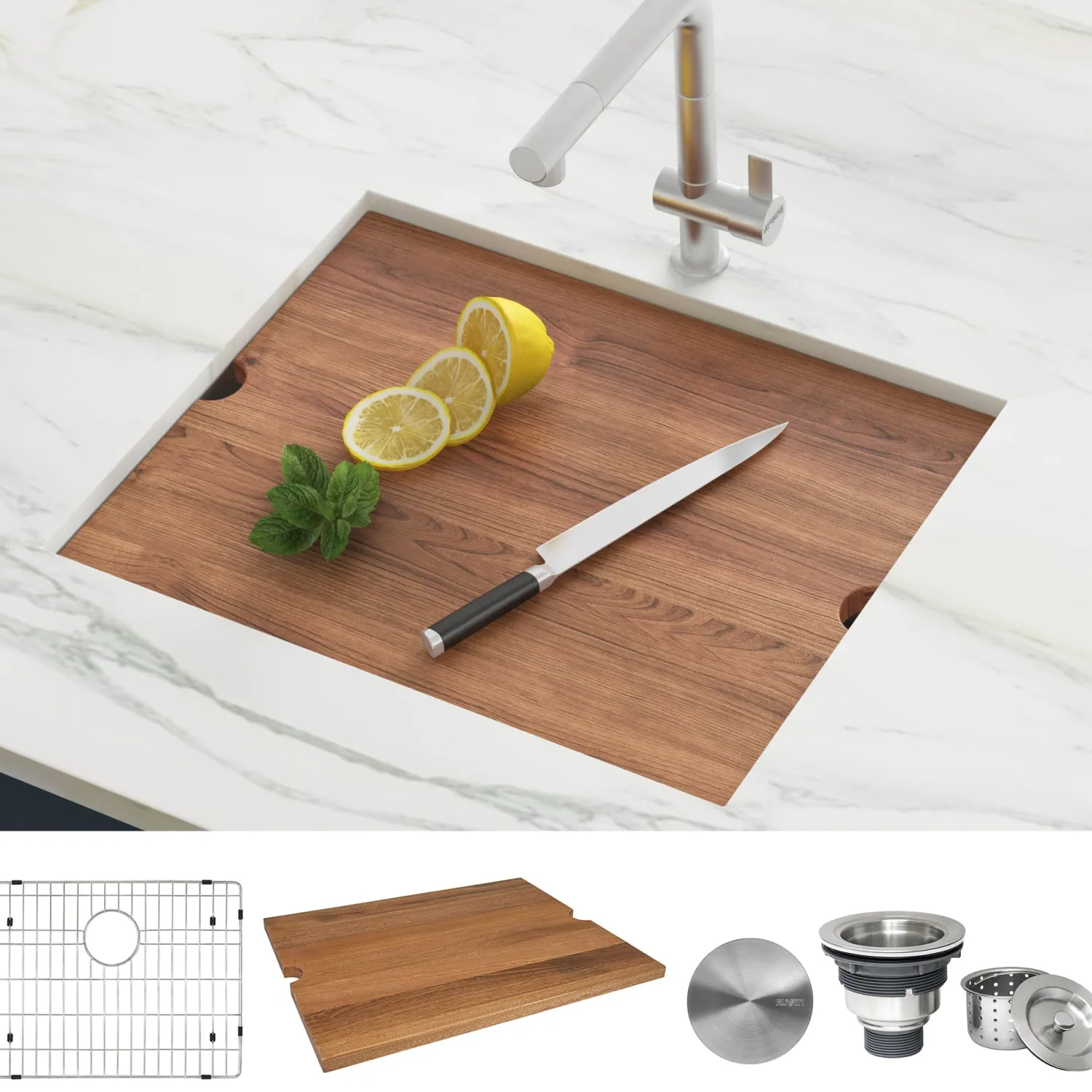 Sale RVH8307 21" Workstation Undermount 16 Gauge Ledge Stainless Steel Single Bowl Bar Prep Sink Bar / Prep Sinks|Workstation Sinks