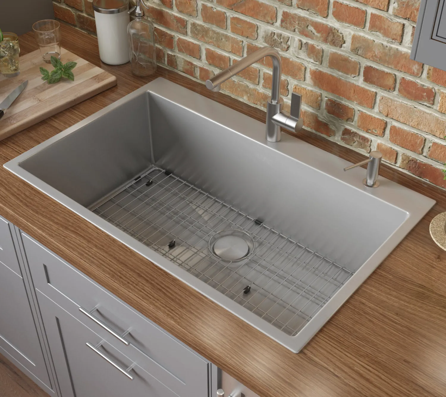 RVH8009 30 x 22" Drop-in Tight Radius Topmount 16 Gauge Stainless Steel Single Bowl Kitchen Sink Drop-In / Top Mount Sinks|Stainless Steel Sinks