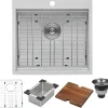 Clearance RVH8221 21 x 20" RV Workstation Drop-in Topmount 16 Gauge Stainless Steel Bar Prep Kitchen Sink Bar / Prep Sinks|Workstation Sinks