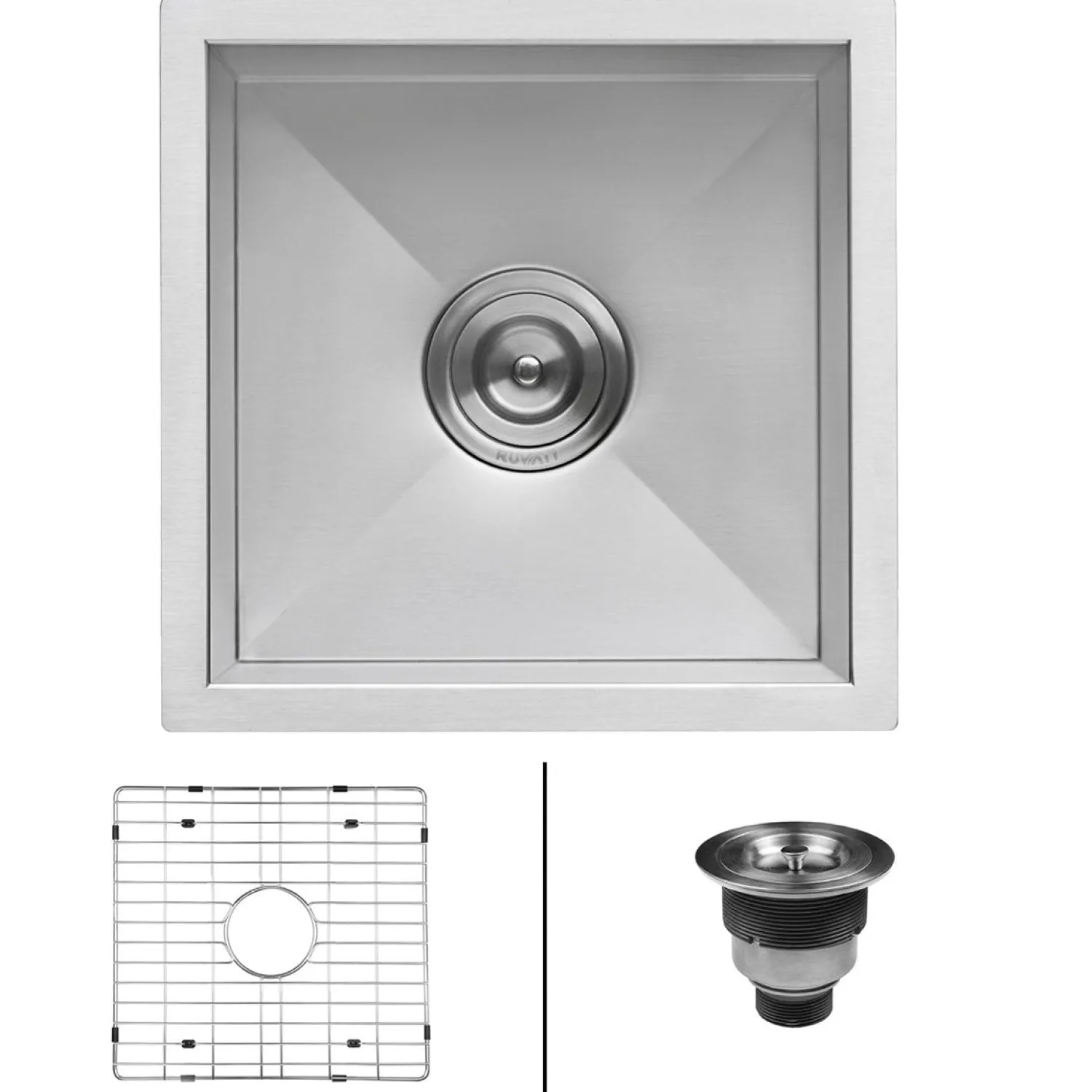 Online RVH7113 13 x 15" Undermount 16 Gauge Zero Radius Stainless Steel Single Bowl Bar Prep Kitchen Sink Sinks For Tight Spaces|Bar / Prep Sinks