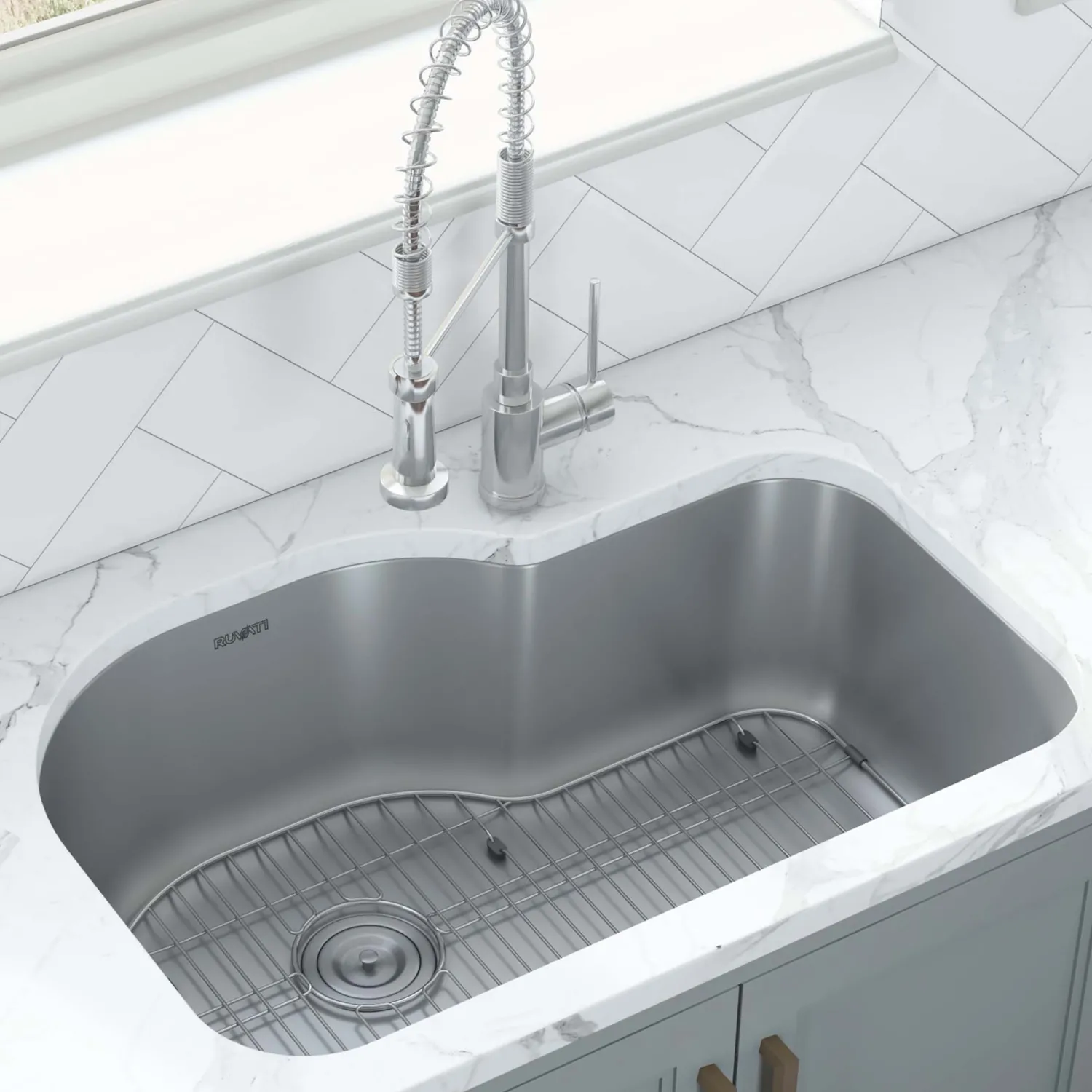 Best RVM4700 32" Undermount 16 Gauge Single Bowl Kitchen Sink Stainless Steel Sinks|Single Bowl Sinks