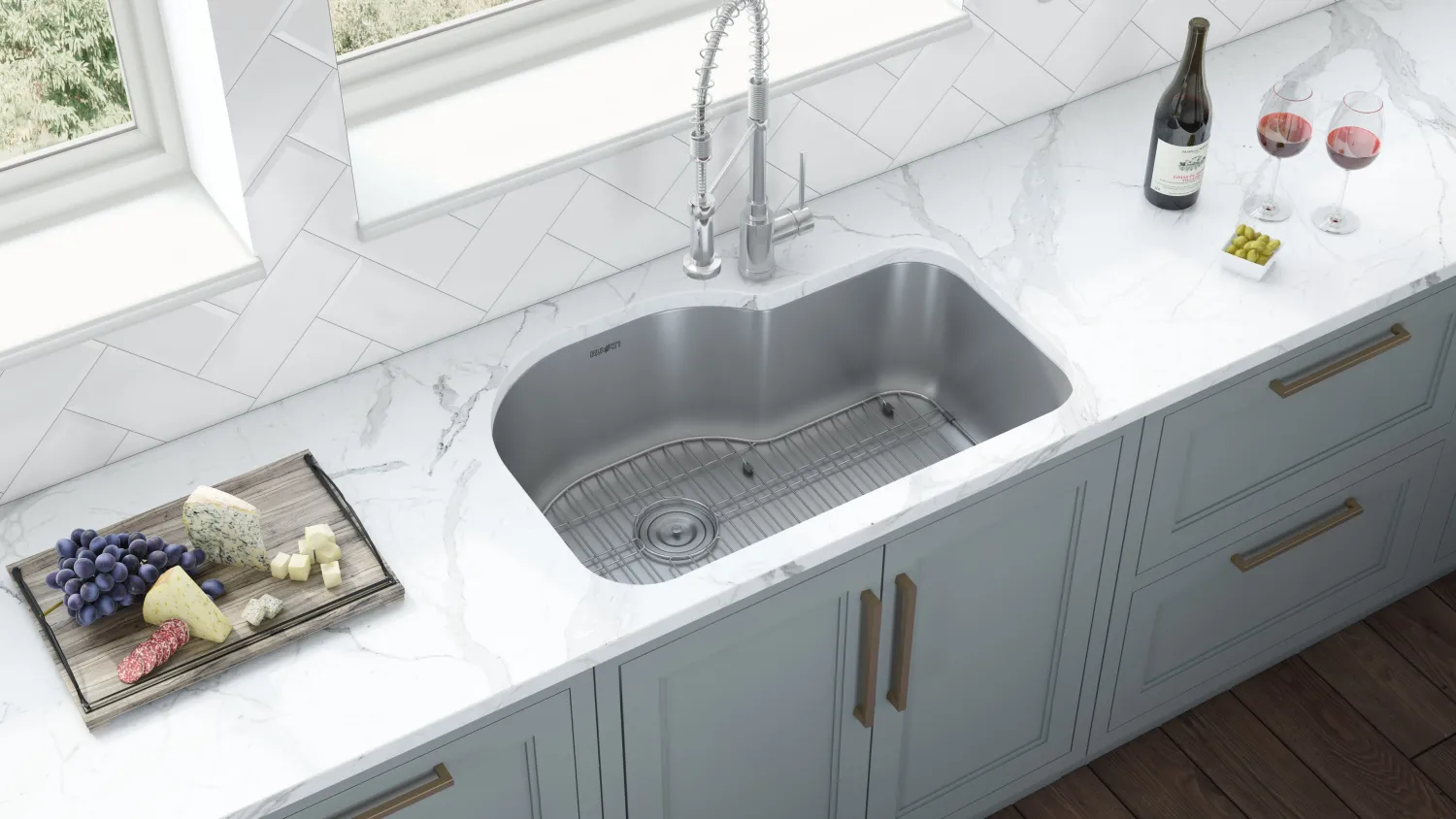 Best RVM4700 32" Undermount 16 Gauge Single Bowl Kitchen Sink Stainless Steel Sinks|Single Bowl Sinks