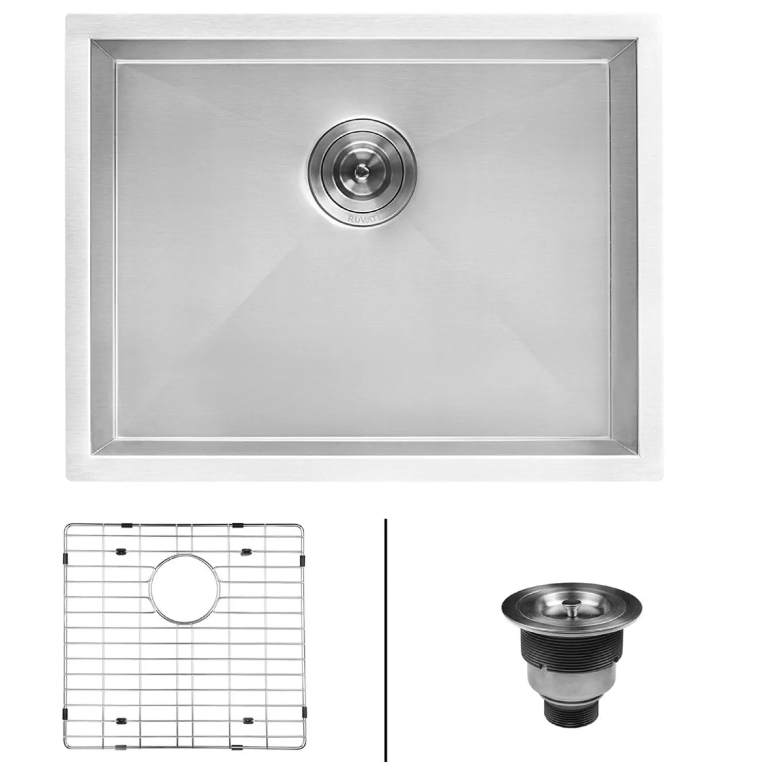 Best RVU6121 21" x 18" x 12" Deep Undermount 16 Gauge Stainless Steel Laundry Utility Sink Stainless Steel Sinks|Single Bowl Sinks