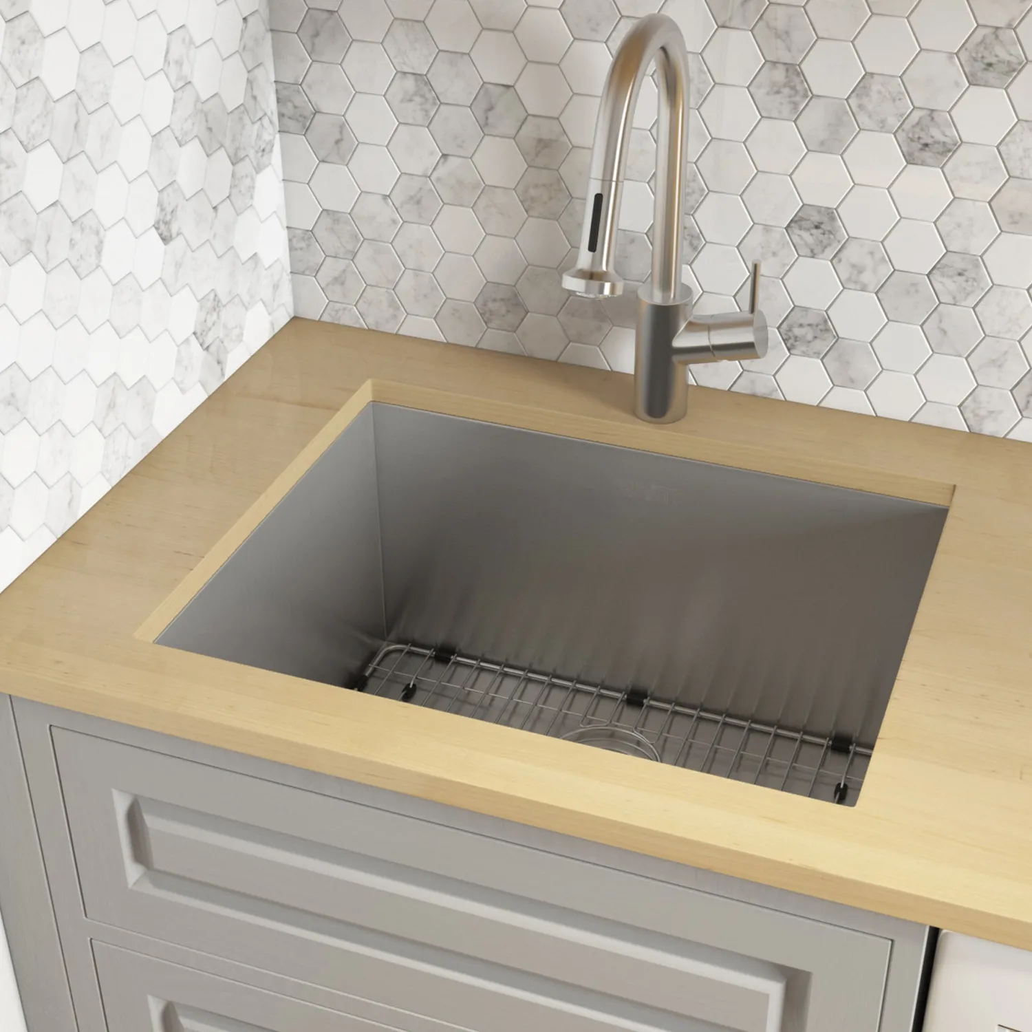 Best RVU6124 24" x 18" x 13" Deep Undermount 16 Gauge Stainless Steel Laundry Utility Sink Stainless Steel Sinks|Single Bowl Sinks