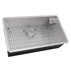 Sale 33" Single Bowl Kitchen Sink with Glass Rinser Stainless Steel Sinks|Single Bowl Sinks