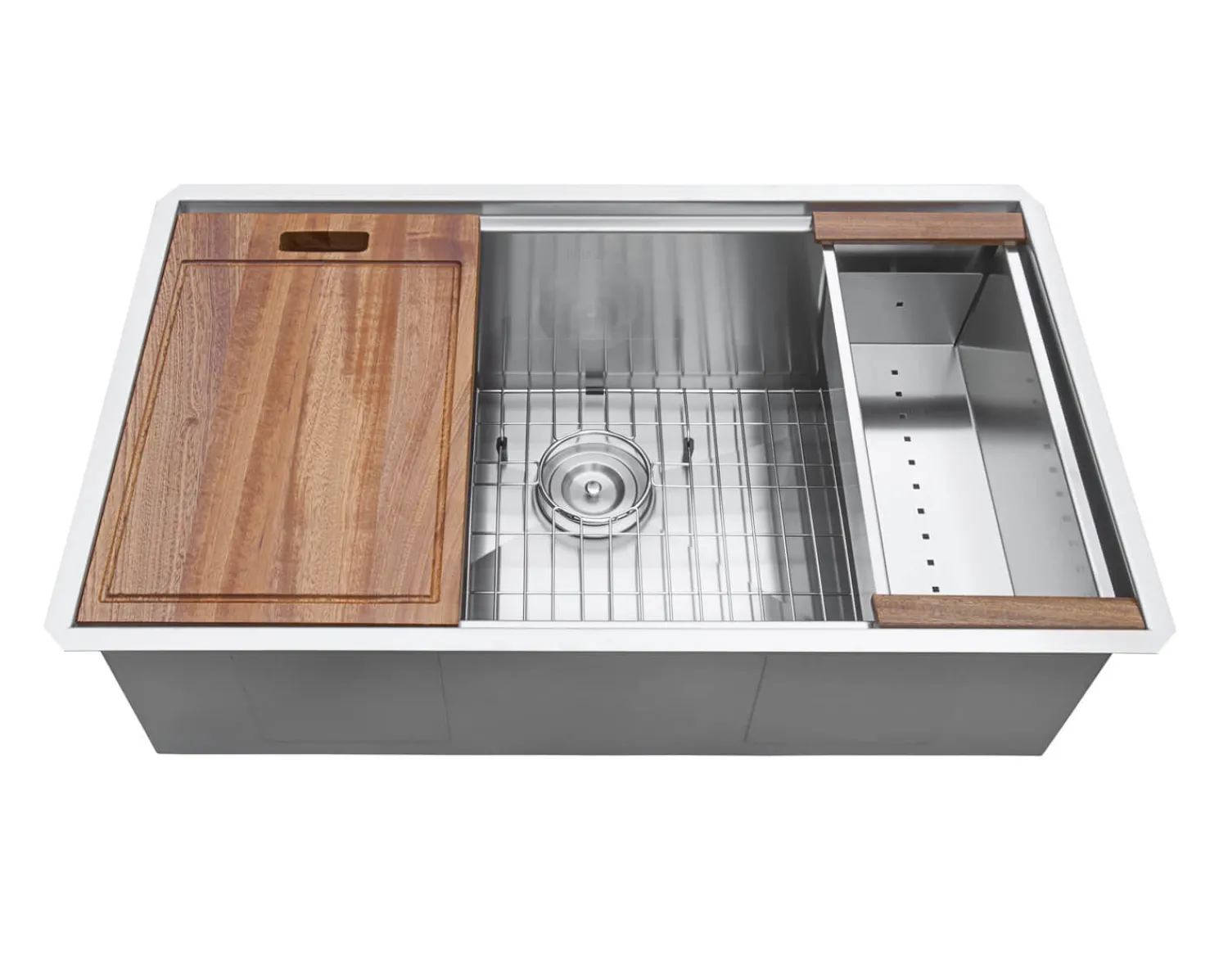 33" Single Bowl Workstation Sink with Small Radius Corners Workstation Sinks|Stainless Steel Sinks