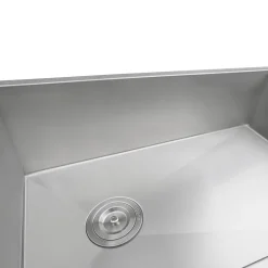 Online 32" Slope Bottom Offset Drain Reversible Kitchen Sink Undermount 16 Gauge Stainless Steel Stainless Steel Sinks|Single Bowl Sinks