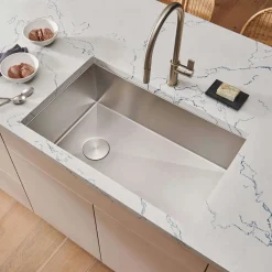 Discount 36" Slope Bottom Offset Drain Undermount 16 Gauge Stainless Kitchen Sink Stainless Steel Sinks|Undermount Sinks