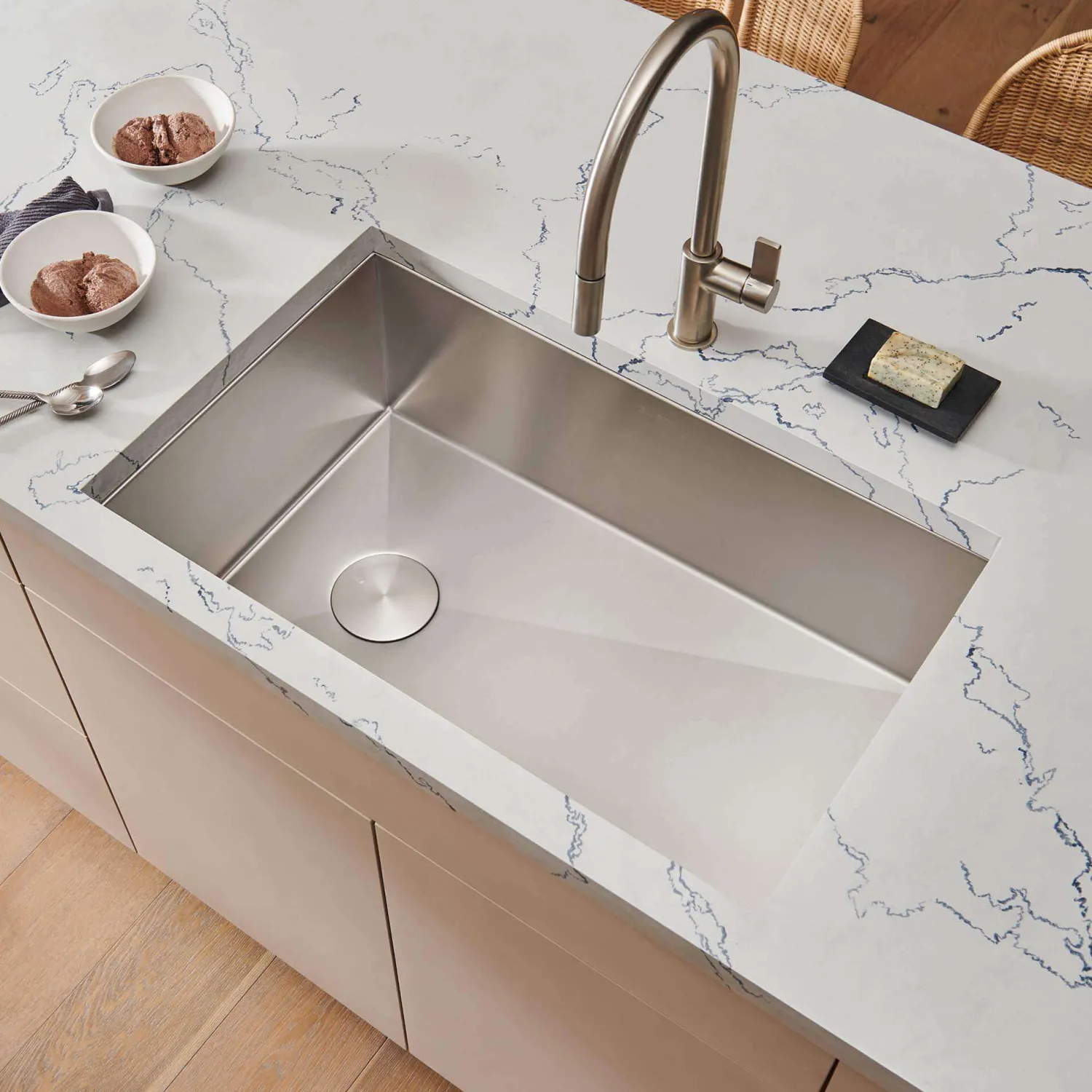 Discount 36" Slope Bottom Offset Drain Undermount 16 Gauge Stainless Kitchen Sink Stainless Steel Sinks|Undermount Sinks