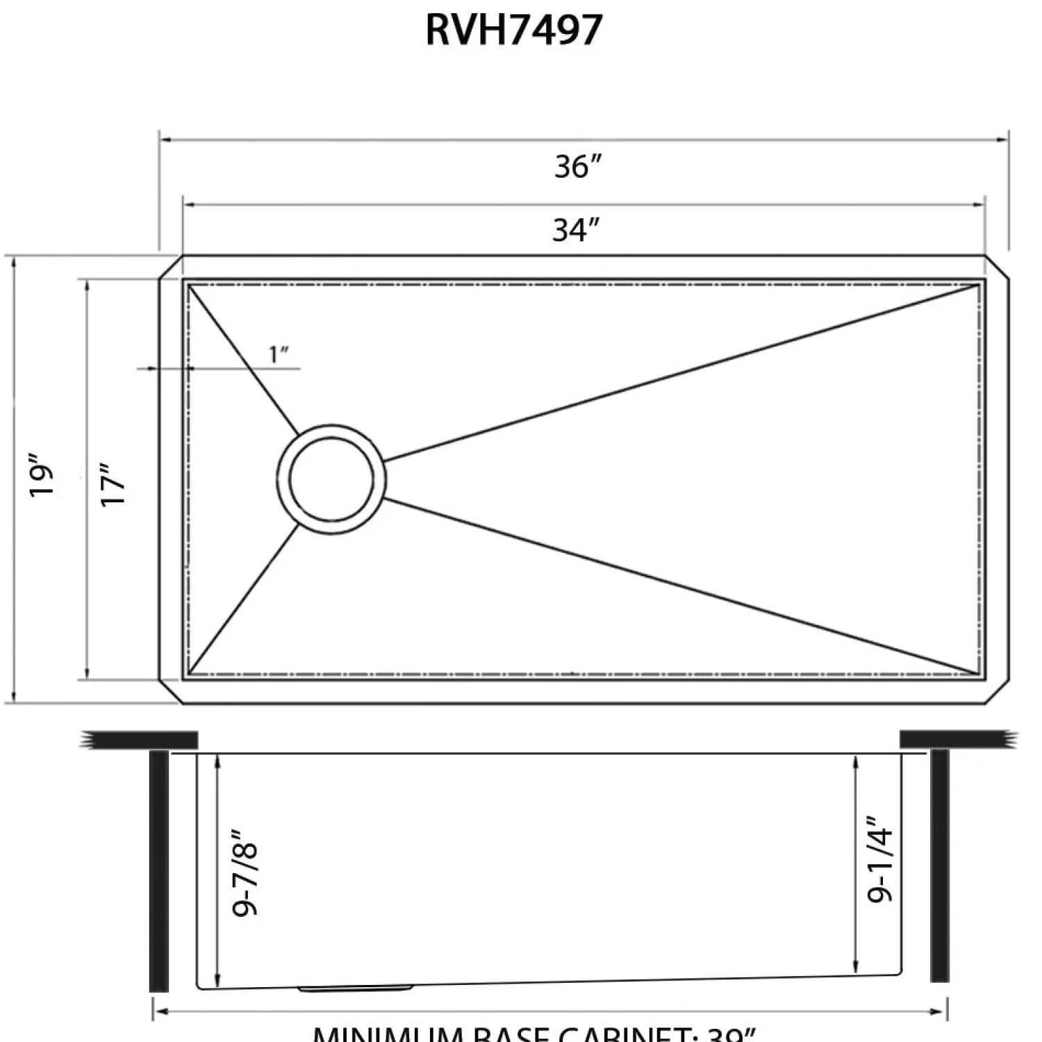 Discount 36" Slope Bottom Offset Drain Undermount 16 Gauge Stainless Kitchen Sink Stainless Steel Sinks|Undermount Sinks