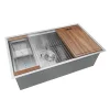 Discount 30" Small Radius Stainless Undermount Workstation Kitchen Sink Workstation Sinks|Stainless Steel Sinks