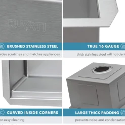 Discount 27" Stainless Steel Undermount Workstation Kitchen Sink Workstation Sinks|Undermount Sinks