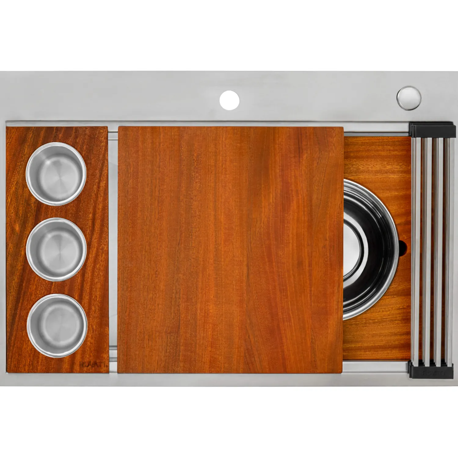 Hot 33" Stainless Topmount Two-Tiered Workstation Kitchen Sink Drop-In / Top Mount Sinks|Stainless Steel Sinks