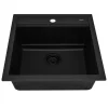 Clearance 20" Topmount Composite Workstation Prep Sink in Black Sinks For Tight Spaces|Bar / Prep Sinks