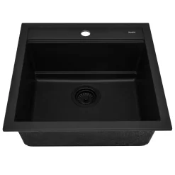 Clearance 20" Topmount Composite Workstation Prep Sink in Black Sinks For Tight Spaces|Bar / Prep Sinks