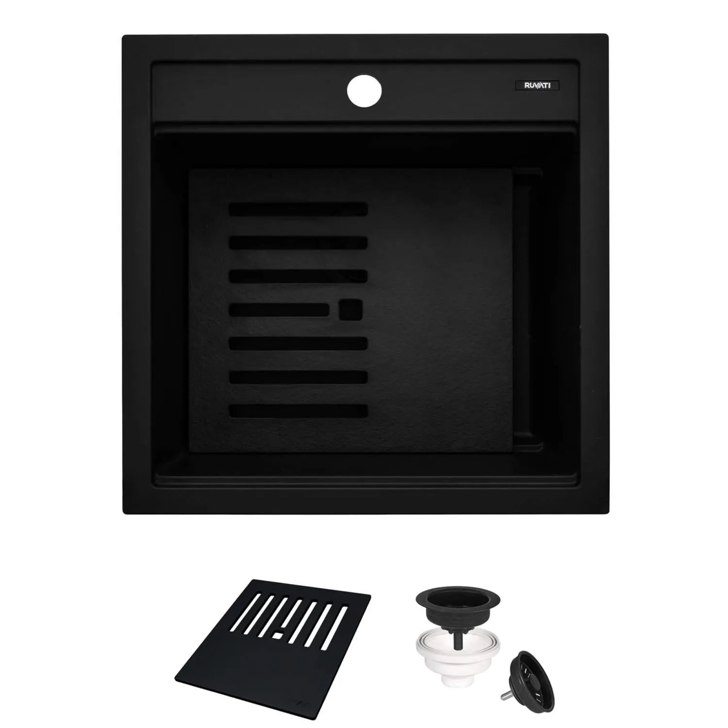 Clearance 20" Topmount Composite Workstation Prep Sink in Black Sinks For Tight Spaces|Bar / Prep Sinks