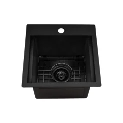 Outlet 15" Topmount Gunmetal Stainless Steel Workstation Bar Sink Gunmetal, Brass, & Gold|Bar / Prep Sinks