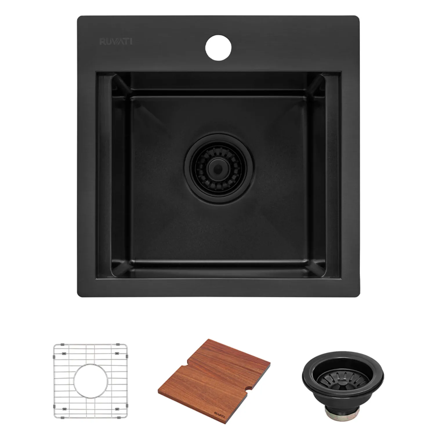 Outlet 15" Topmount Gunmetal Stainless Steel Workstation Bar Sink Gunmetal, Brass, & Gold|Bar / Prep Sinks