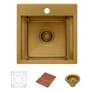 Discount 15" Topmount Matte Gold Stainless Steel Workstation Wet Bar Sink Gunmetal, Brass, & Gold|Bar / Prep Sinks