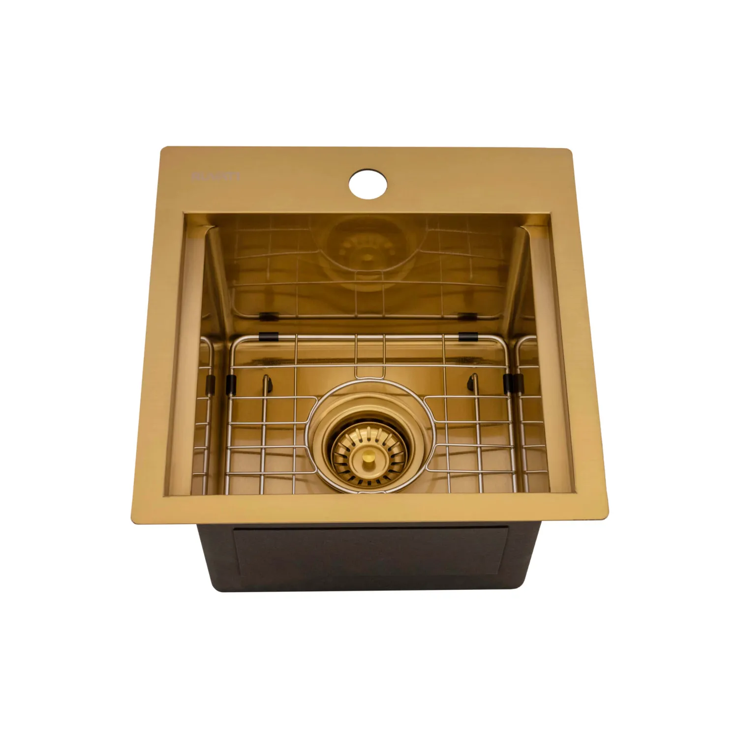 Discount 15" Topmount Matte Gold Stainless Steel Workstation Wet Bar Sink Gunmetal, Brass, & Gold|Bar / Prep Sinks
