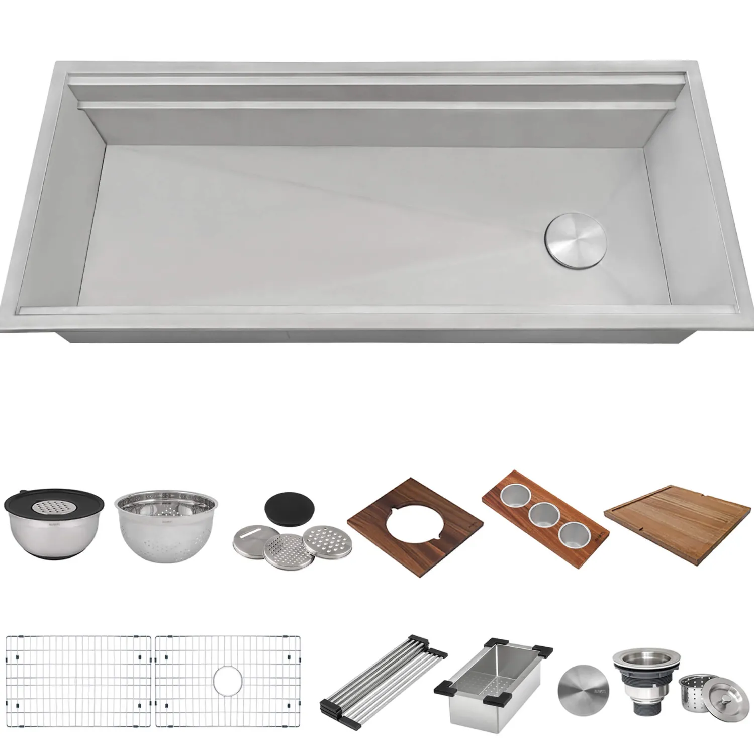 Hot 45" Topmount Two-Tiered Workstation Kitchen Sink Drop-In / Top Mount Sinks|Single Bowl Sinks