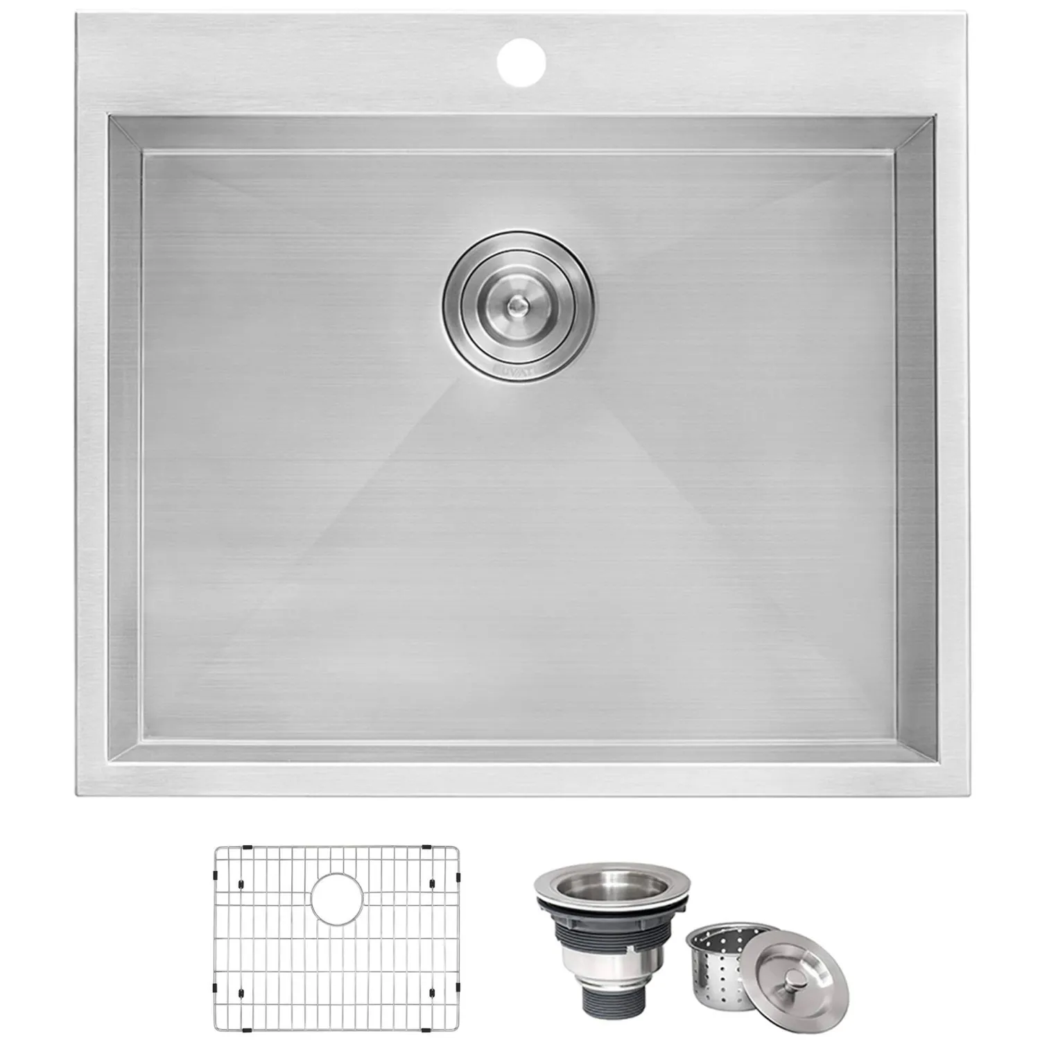 Online Topmount 25" x 22" x 12" 16 Gauge Stainless Steel Laundry Utility Sink Stainless Steel Sinks|Single Bowl Sinks