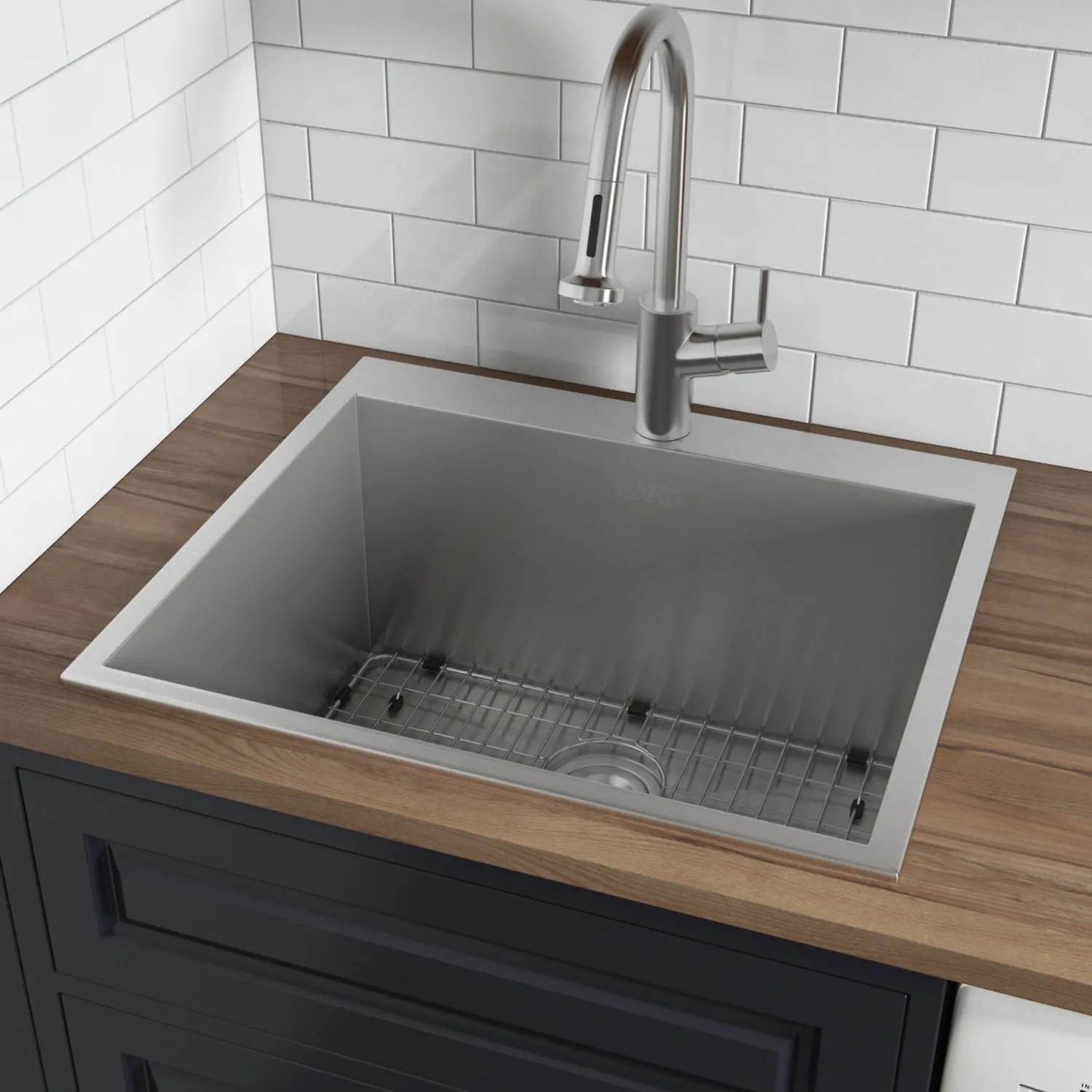 Online Topmount 25" x 22" x 12" 16 Gauge Stainless Steel Laundry Utility Sink Stainless Steel Sinks|Single Bowl Sinks