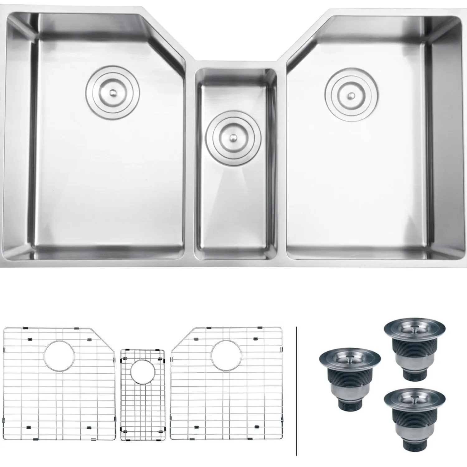 Clearance 35" Triple Bowl Undermount 16 Gauge Stainless Steel Kitchen Sink Stainless Steel Sinks|Undermount Sinks